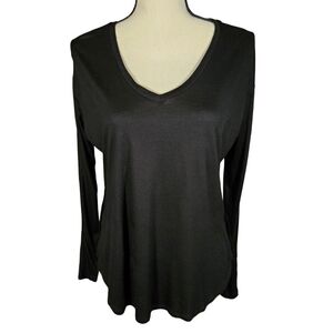 Madewell Long Sleeve V-Neck T-Shirt, Black, Small